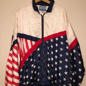 Vintage American Flag Windbreaker